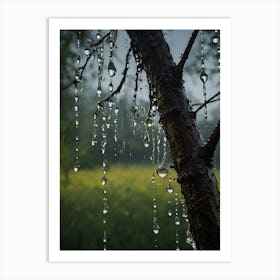 Raindrops On A Tree 4 Art Print