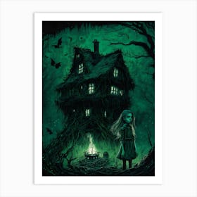 Haunted Witch Cottage Art Print