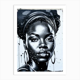 Graffiti Mural Of Beautiful Black Woman 51 Art Print