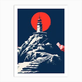 Lighthouse On The Mountain Art Print