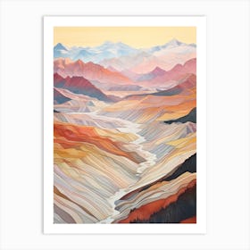 Autumn National Park Painting Aletsch Glacier Switzerland 3 Art Print