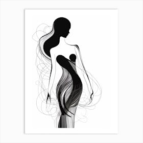 Line Art Woman Body 2 Art Print