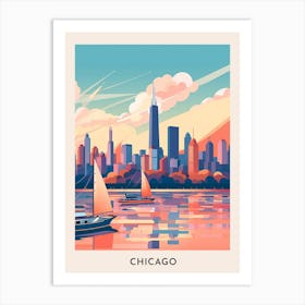 Chicago Colourful Travel Poster 2 Art Print
