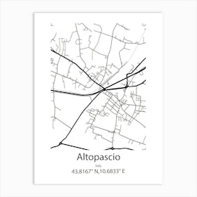 Altopascio,Italy Minimalist Map Póster