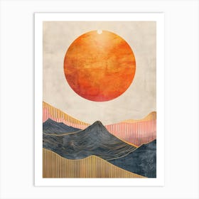 Sunset Over Mountains Art Print