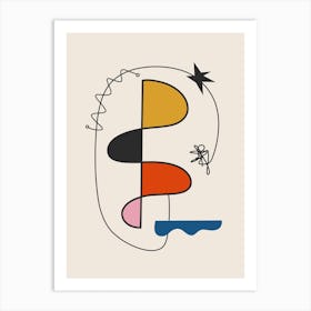 Mirò Inspired Abstract Eclectic Art 2 Art Print