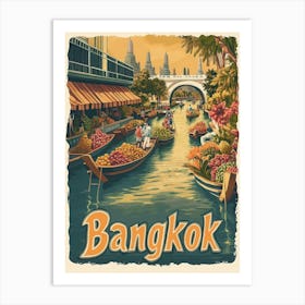 Aihrgdesign A Classic 1960s Travel Poster For Bangkok 3 Art Print