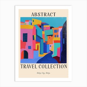 Abstract Travel Collection Poster Belize City Belize 3 Art Print