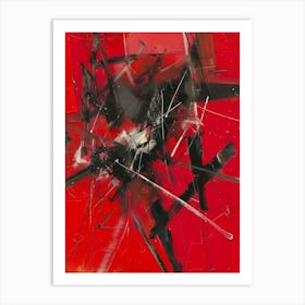 Abstract Painting, Red Color Art Print