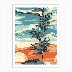 Malibu, California, Inspired Travel Pattern 4 Art Print