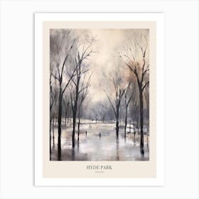 Winter City Park Poster Hyde Park London 4 Art Print