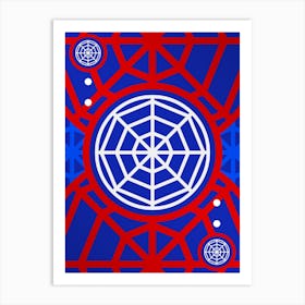Geometric Glyph Abstract in White on Red and Blue Array n.0031 Art Print