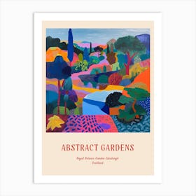 Colourful Gardens Royal Botanic Garden Edinburgh Scotland 3 Red Poster Art Print