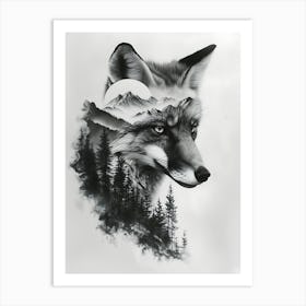 Wolf In The Forest 10 Art Print