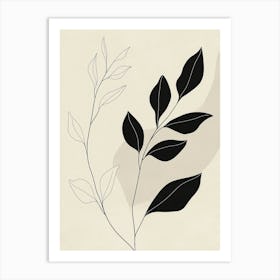 Black And White Leaves Art Print