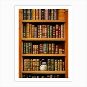 Room Interior Library Books Bookshelves Reading Literature Study Fiction Old Manor Book Nook Reading Nook Seating Comfortable Art Print