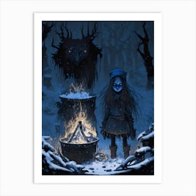 Freezing Witch Girl Art Print