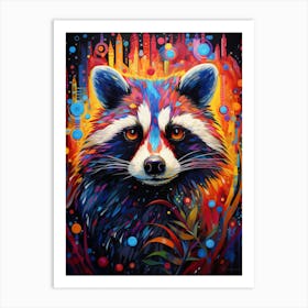 A Honduran Raccoon Vibrant Paint Splash 1 Art Print
