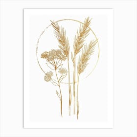 Wheat And Flowers Art Print