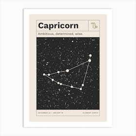 Capricorn Zodiac Sign Constellation Art Print