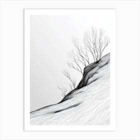 Bare Tree On A Snowy Hill Art Print