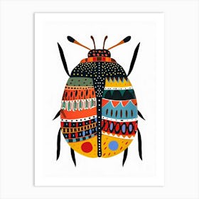 Colourful Insect Illustration Pill Bug 1 Art Print