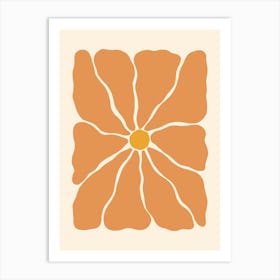 Abstract Flower 01 - Orange Art Print