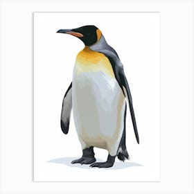 King Penguin Saunders Island Minimalist Illustration 1 Art Print