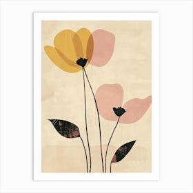 Bordeaux Flower Market Boho Minimalist Style Art Print