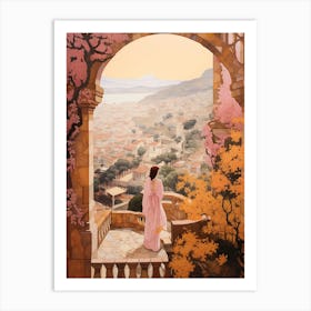 Tenerife Spain 4 Vintage Pink Travel Illustration Art Print