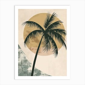 Palm Tree Minimal Japandi Illustration 2 Art Print