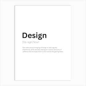 Design Definition Meaning Art Print