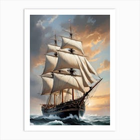 Sailing Ship Painting (19) Art Print