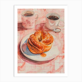Pink Breakfast Food Cinnamon Buns 3 Art Print