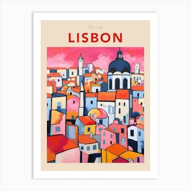 Lisbon Portugal 4 Fauvist Travel Poster Art Print