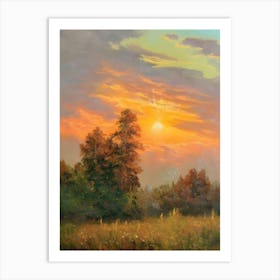 Sunset In The Meadow Art Print