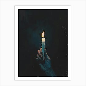 Hand Holding A Candle Art Print