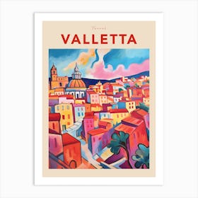Valletta Malta 2 Fauvist Travel Poster Art Print