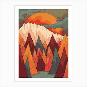 Autumn River Valley Art Print