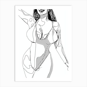 Abstract Geometric Sexy Woman (1) Art Print