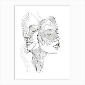 Minimalist Portraits Women Line 9 Art Print