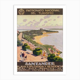 Santander Spain Vintage Travel Poster Art Print