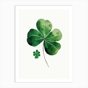 Four Leaf Clover 1 Symbol Minimal Watercolour Art Print