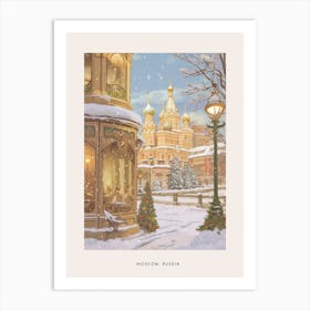 Vintage Winter Poster Moscow Russia 4 Art Print