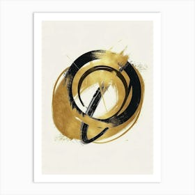 Circle Of Gold And Black Art Print