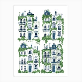 Set Of Houses With Ivy Art Print