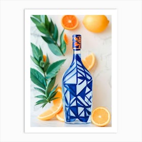 Blue And Orange Gin Art Print