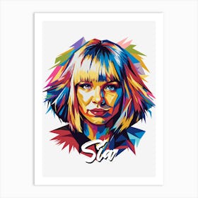 Sia 03 Portrait Music Icon WPAP Pop Art Style Art Print