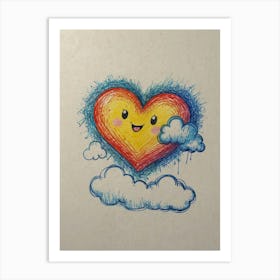 Heart On A Cloud 1 Art Print