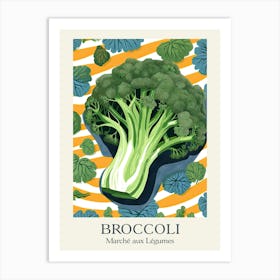 Marche Aux Legumes Broccoli Summer Illustration 4 Art Print